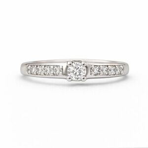 S925 Dainty Pavé Solitaire Band
